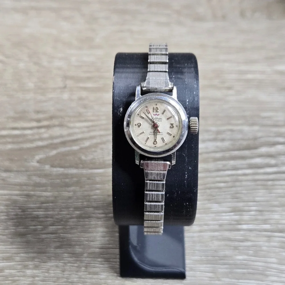 Vintage Waltham Ladies Automatic Wind Watch Silver Tone Expansion Band Tested